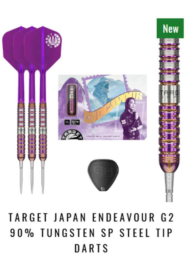 Target Japan Endeavour G2 90% Tungsten SP Steel Tip Darts