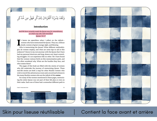 Skin pour liseuse - Carreaux de minuit