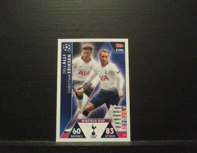 Dele Alli / Christian Eriksen - UEFA Champions League Match Attax 2018/19 Original Trading Card #198