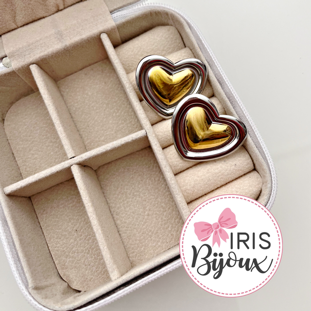 Orecchini cuori Bicolor 