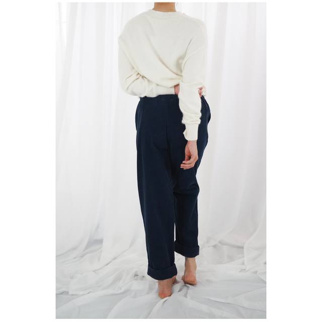 Elastics red Velvet Jogger Pants Night Blue