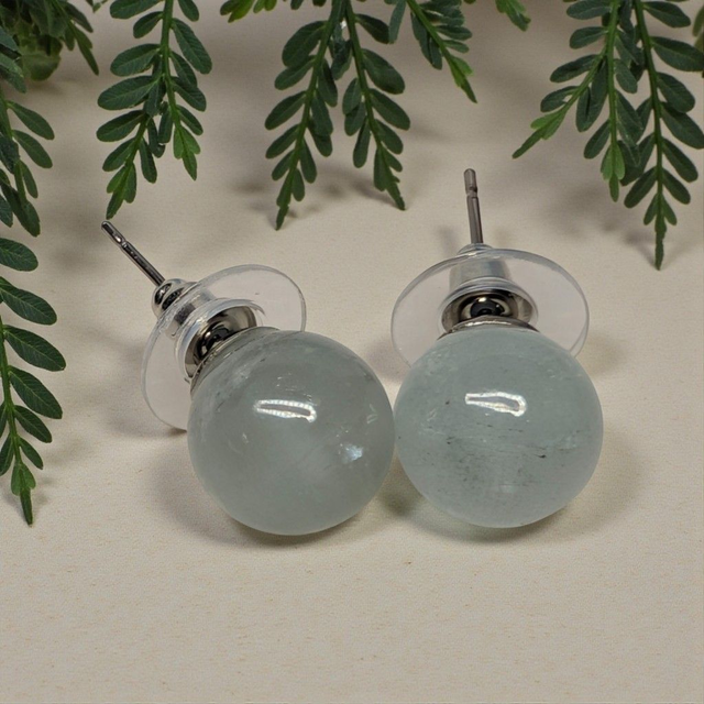 Boucles d'oreilles Perle en Aigue Marine