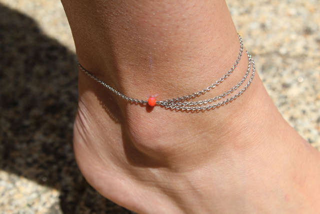 CHEVILLERE TRIPLE CHAINE ARGENT