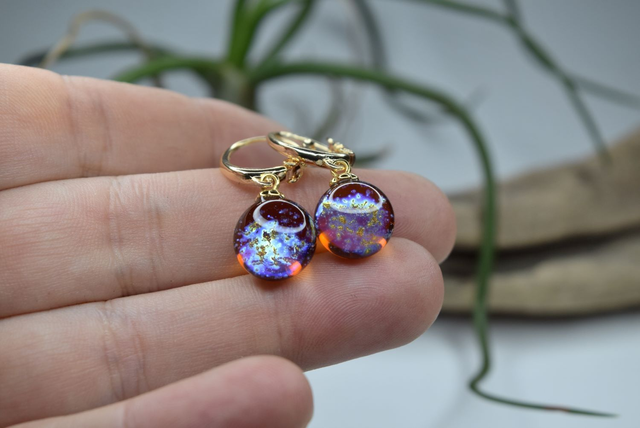 DORMEUSES VOIE LACTÉE AMBRE MONTURE OR (DVL11)