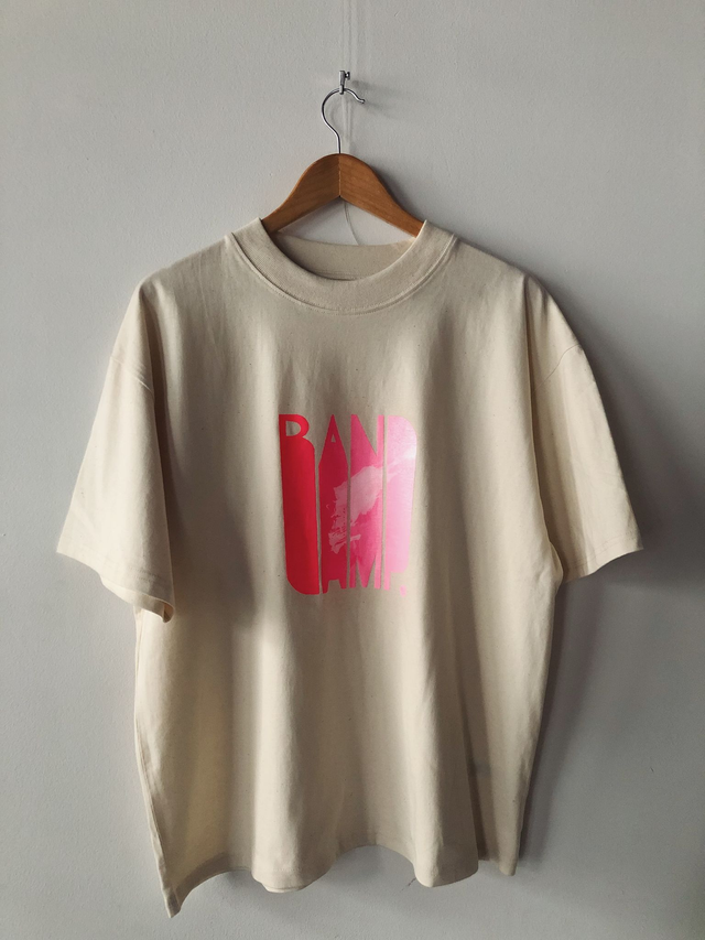 T-Shirt nature "Band Camp" - Siebdruck Unikat auf high quality Shirt Oversized Look