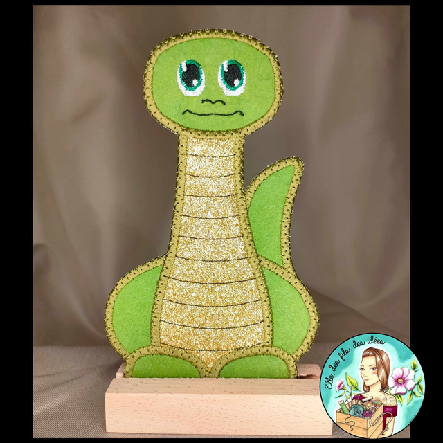 Marque page Dinosaure vert et or