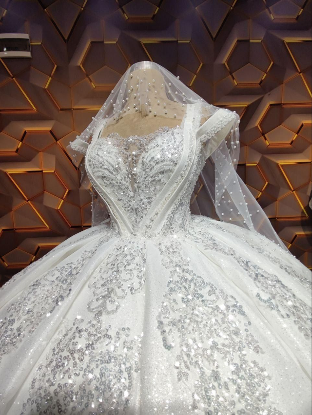 Robe de Mariée Princesse Col Coeur à Paillettes / Réf : RMP41