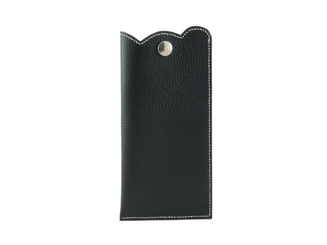 Etui à Lunettes MEGANE Noir Grainé Fil Blanc