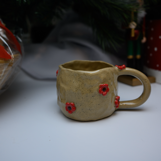 RED FLORAL mug 