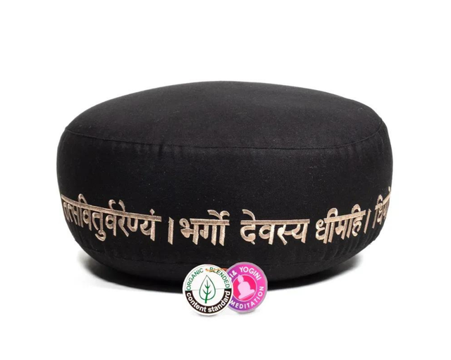 Coussin de méditation Om et mantra Gayatri