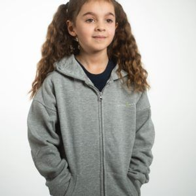 Childrens Zipped Grey Hoodie