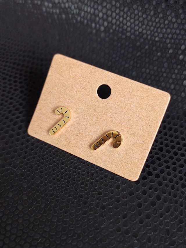 Edelstahl Ohrstecker | Zuckerstangen | Gold