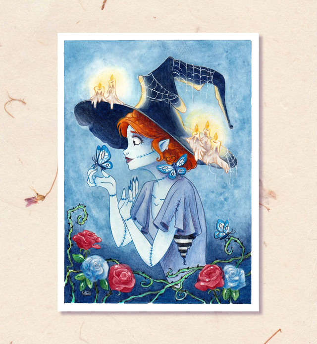 Sorcière Tim Burton ✨️ Tirages d'art A5 &amp; A4