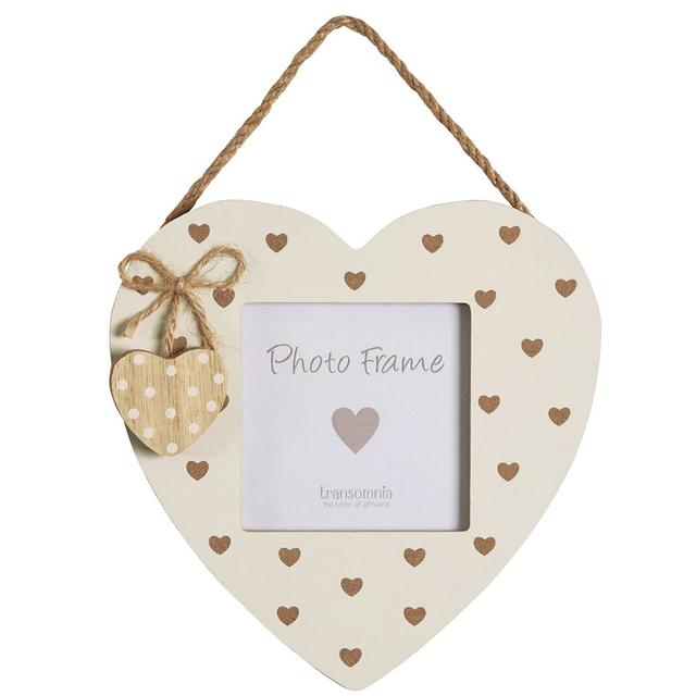 Heart Shaped Picture Frame With Heart Emblem