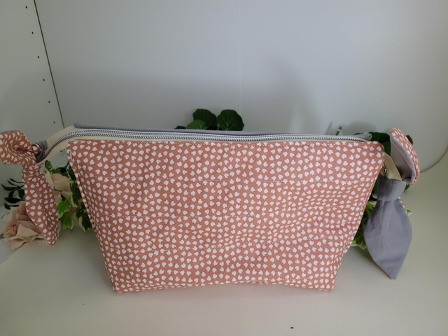 Trousse de toilette bicolore double