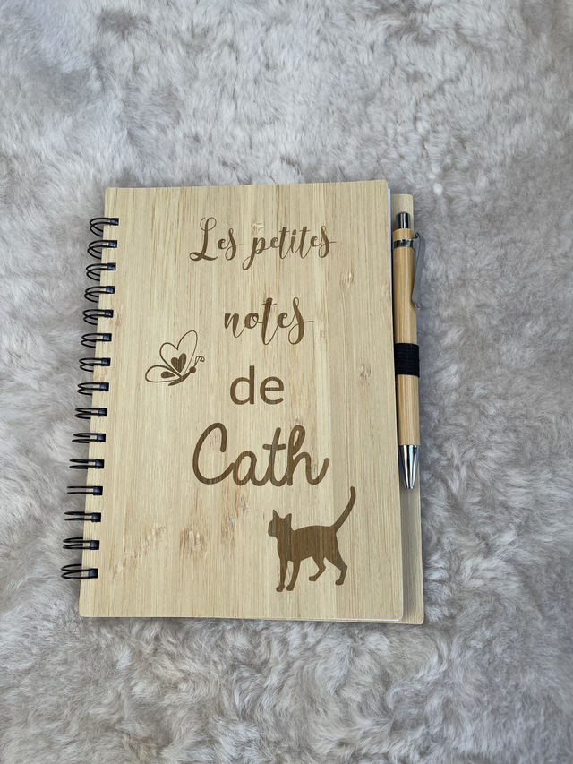 Carnet en bambou + stylo