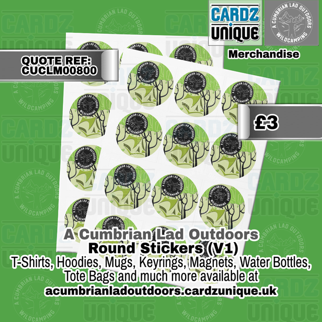 A Cumbrian Lad Outdoors (Round Stickers X12)