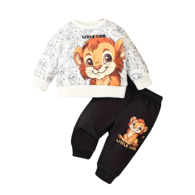 2-delige set broek met trui little lion blauw 