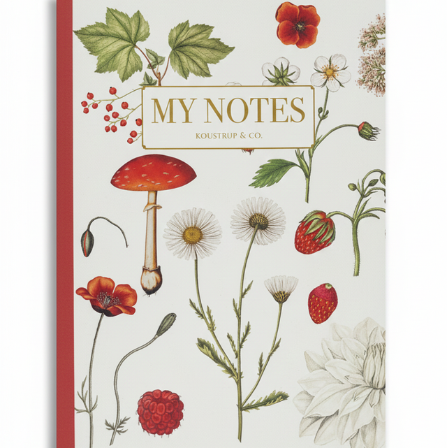 My note FLORAL ROJO