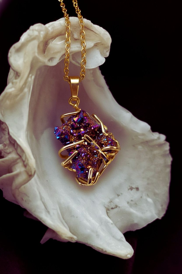 Collier en opale noble noire