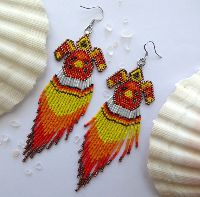 Boucles d'oreilles à franges Tortues