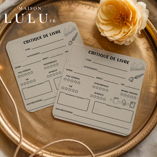 Marque page carré, Signet critique de livre, 12 couleurs