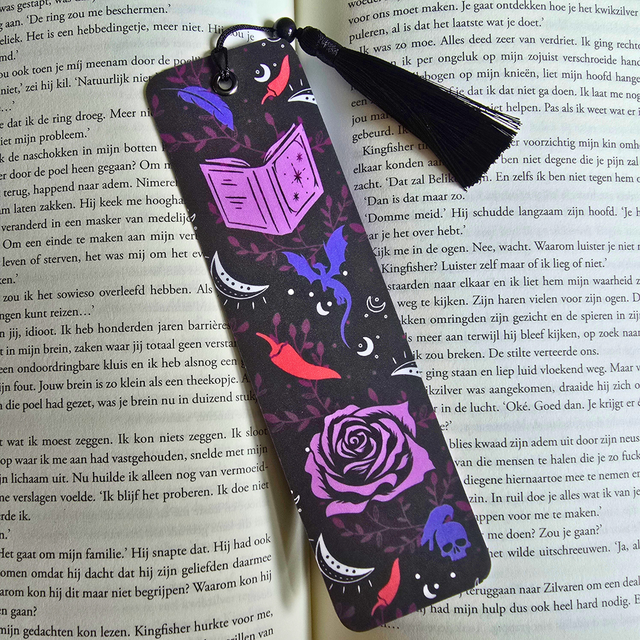 Romantasy Themed - Dark Romance, Dragons and Spice - Luxury Bookmark with tassel 