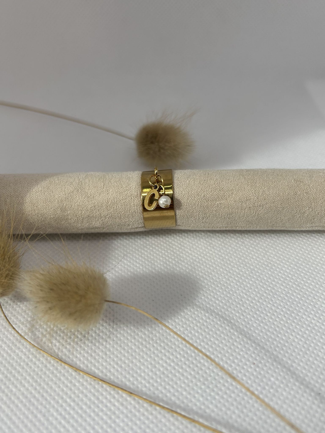 Bague "littera" dorée
