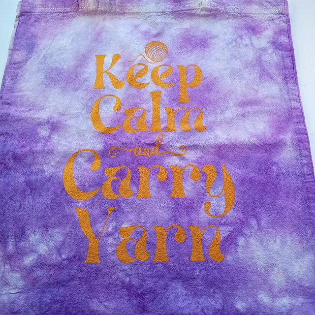 Keep calm and carry yarn shopper bag