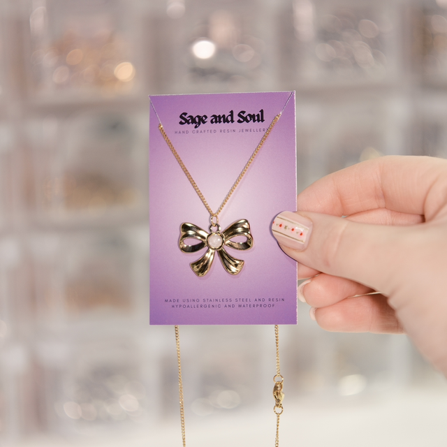 Sale - Gold Bow Necklace