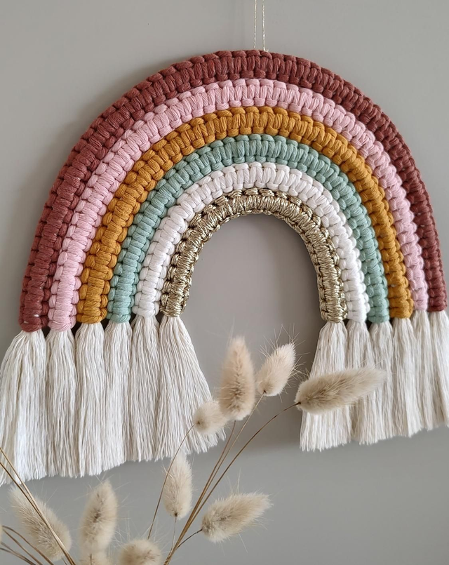 Arc-en-ciel macramé - Déco murale bohème colorée - PARADISE