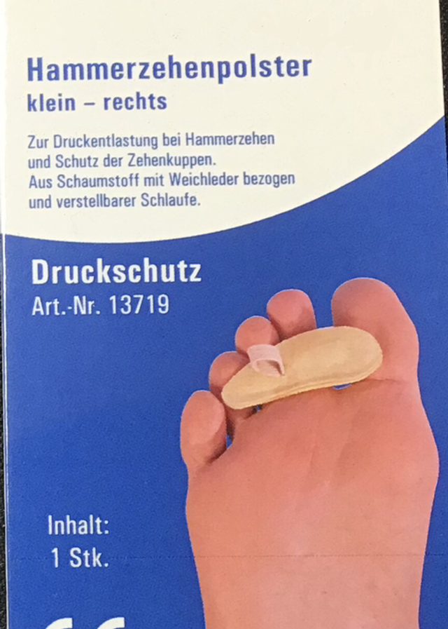 Hammerzehenpolster klein, rechts  Art Produktnummer: 13719 