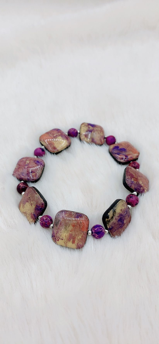 Bracelet "Etincelle" et Turquoise violette 