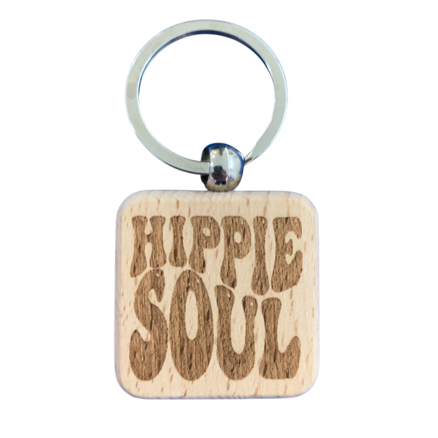 Hippie Soul Wooden Double Sided Keyring