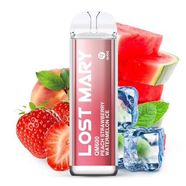 ELF Bar - Lost Mary - QM600 - Peach Strawberry Watermelon Ice - 20mg/ml (Kindersicherung) // Steuerware
