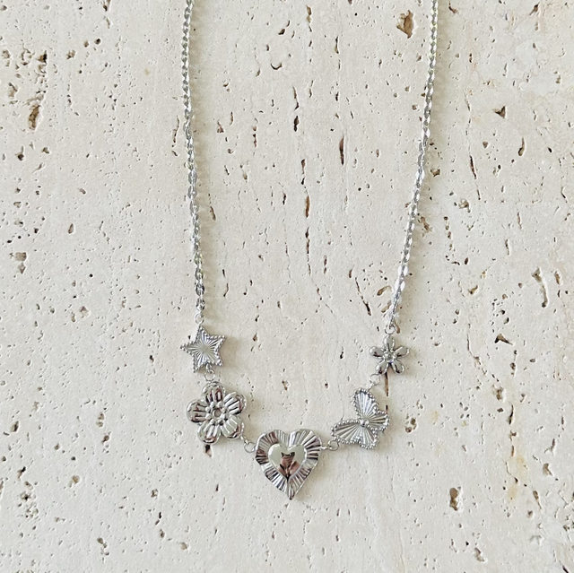 Ketting hartje zilver 