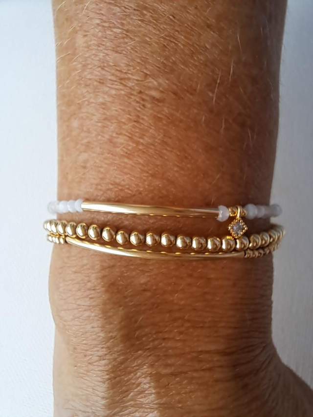 ALBA gold-filled - pierre de lune - bracelet