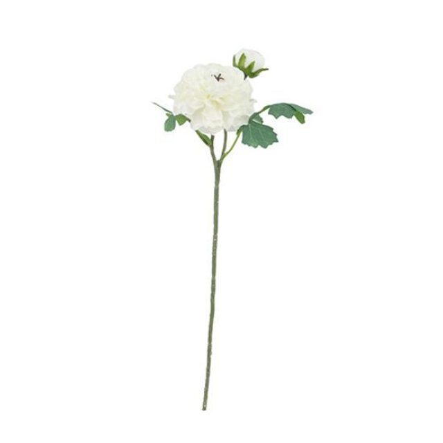Ivory Artificial Single Ranunculus