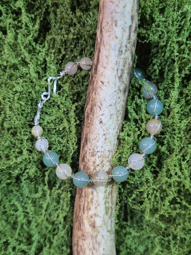 Lumière des Racines – Aventurine & Jade Jaune – Collection Tissage Sacré