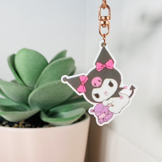 Porte-clés Plat Kuromi Kawaii Doudou 