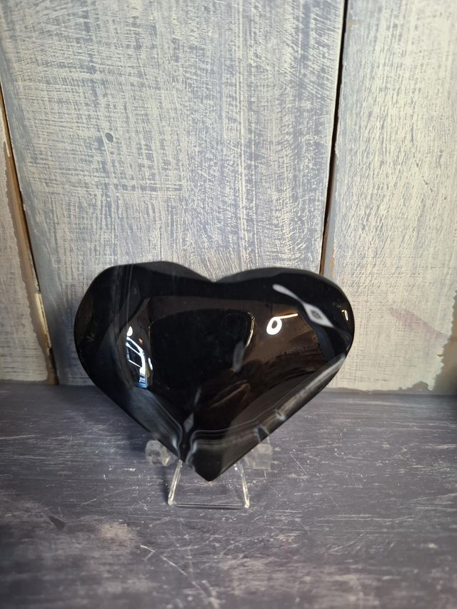 Black Agate Heart 