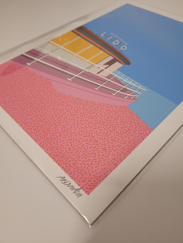 Worthing Lido Signed Giclée A4 Print - JP-115