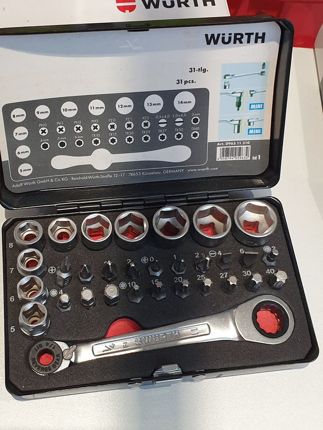 Coffret Mini clé à cliquets 31P Wurth