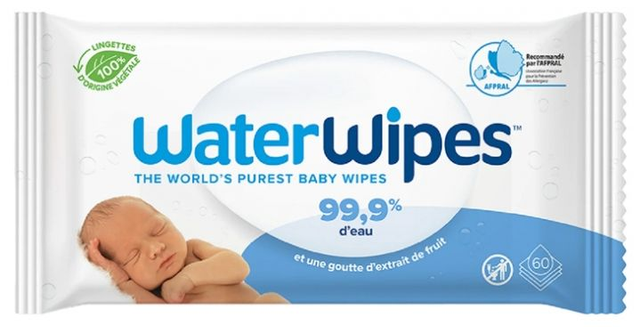Lingettes bébé WaterWipes – Paquet de 60 lingettes (100 % naturelles)