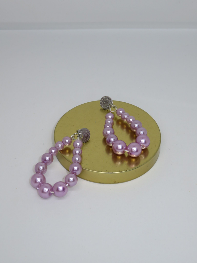 Boucle d'oreille style Charlie lilas