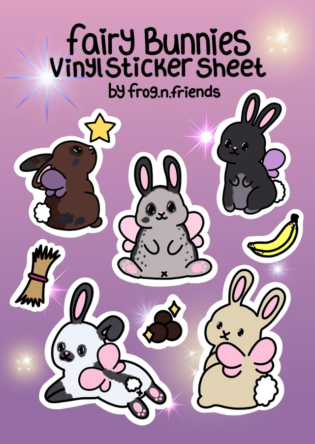 Fairy Bunnies Sticker Sheet 