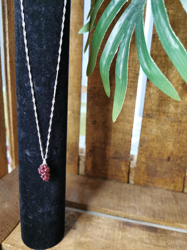 Collier acier et grenat 