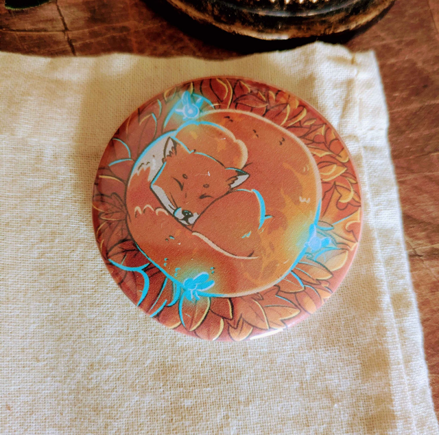 Badge "Renard et fées" - 58 mm