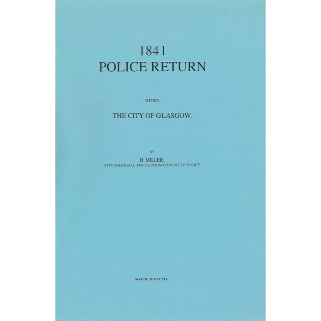 1841 Police Return within the City of Glasgow