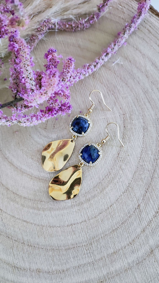 Boucles d'oreilles "Éclat" Sodalite